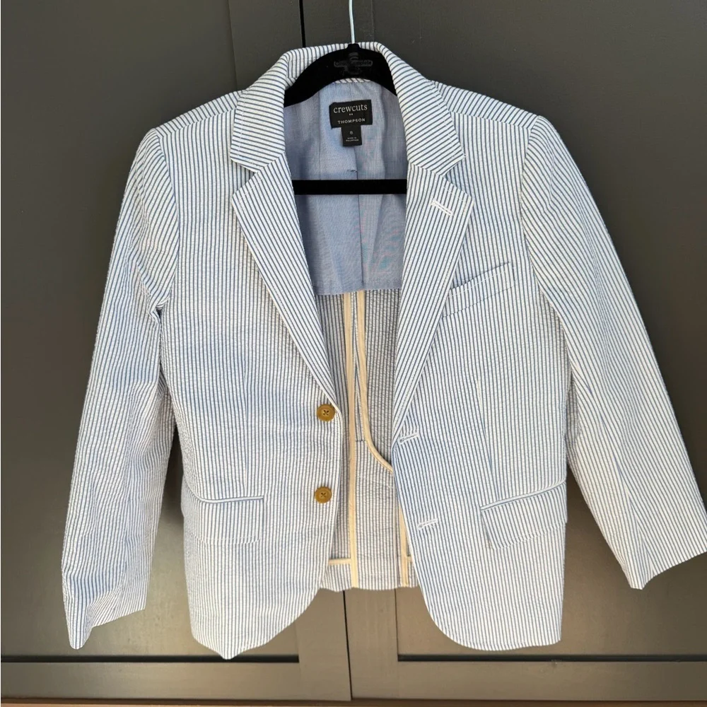 J. Crew | Crewcuts | Thompson Seersucker Light Blue Blazer | 10